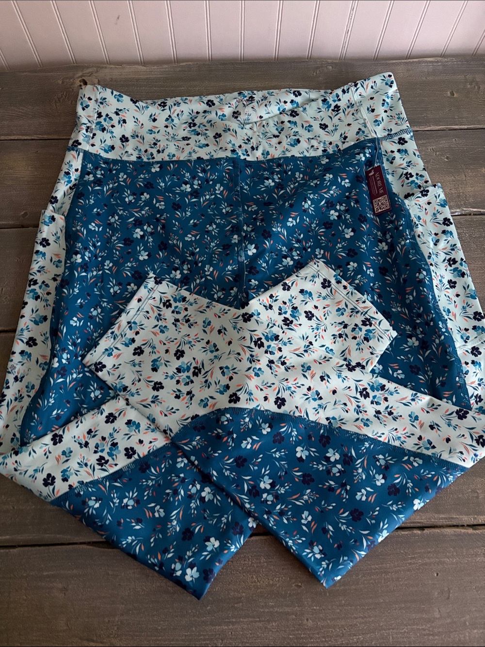 Adore Me Blue and White Floral Cropped Pants